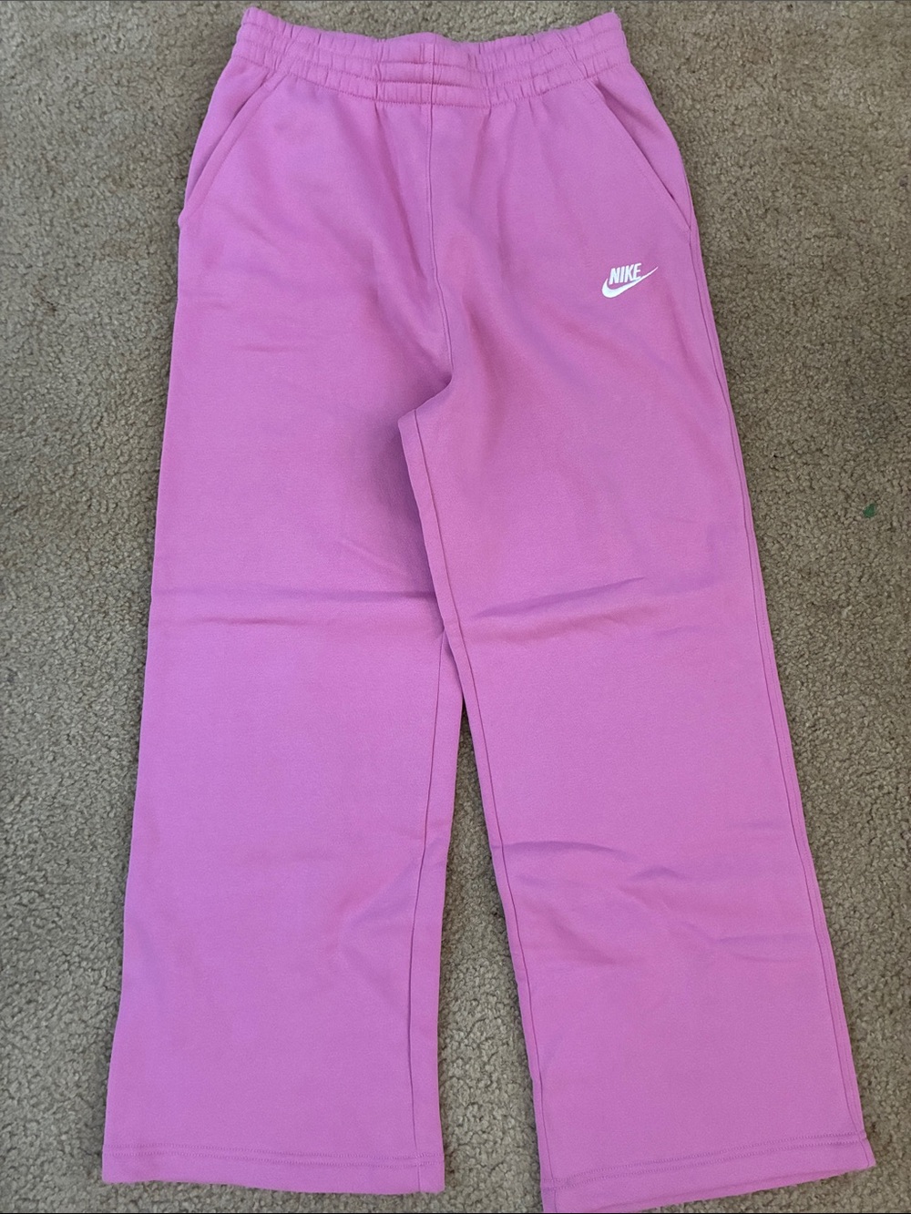 Nike Girls Pink Joggers with White Swoosh
